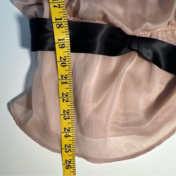 J.R. Nites by Carol Lin Y2K Embellished Top Size 12 Pink Flutter Sleeve Coquette - Picture 6 of 8